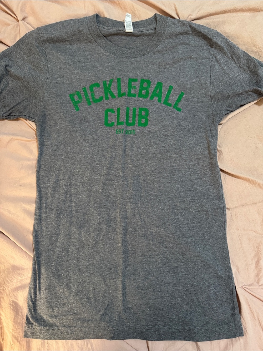 Pickleball Club Women’s Gray T‑Shirt with Green Logo